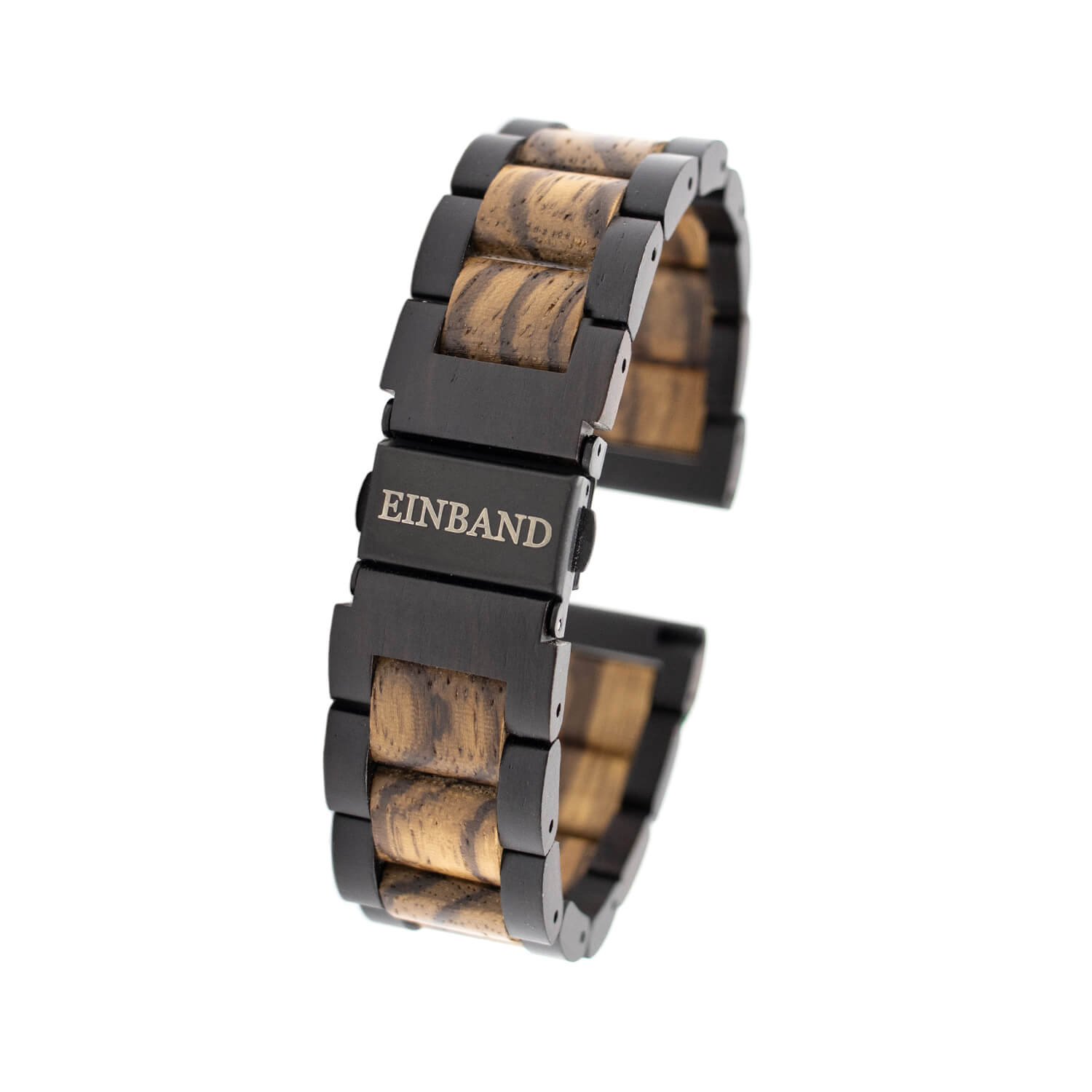 公式】エボニーウッドとゼブラウッドの天然木 腕時計バンド 20mm幅専用