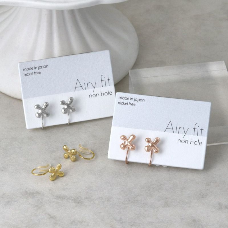 ノンホールピアス ニッケルフリー メタル メルト クロス エアリー