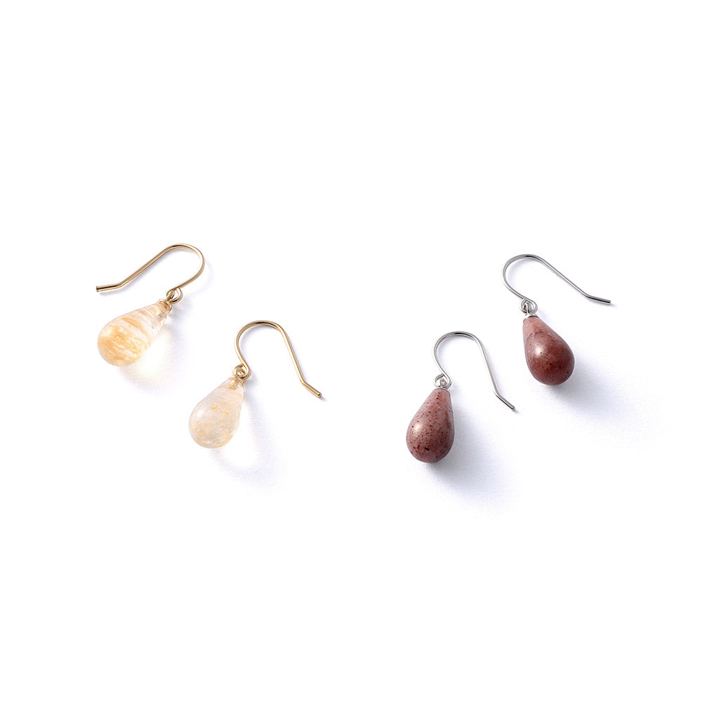Suu her./スーハー】ピアス ドロップ 天然石 フックピアス オリジナル