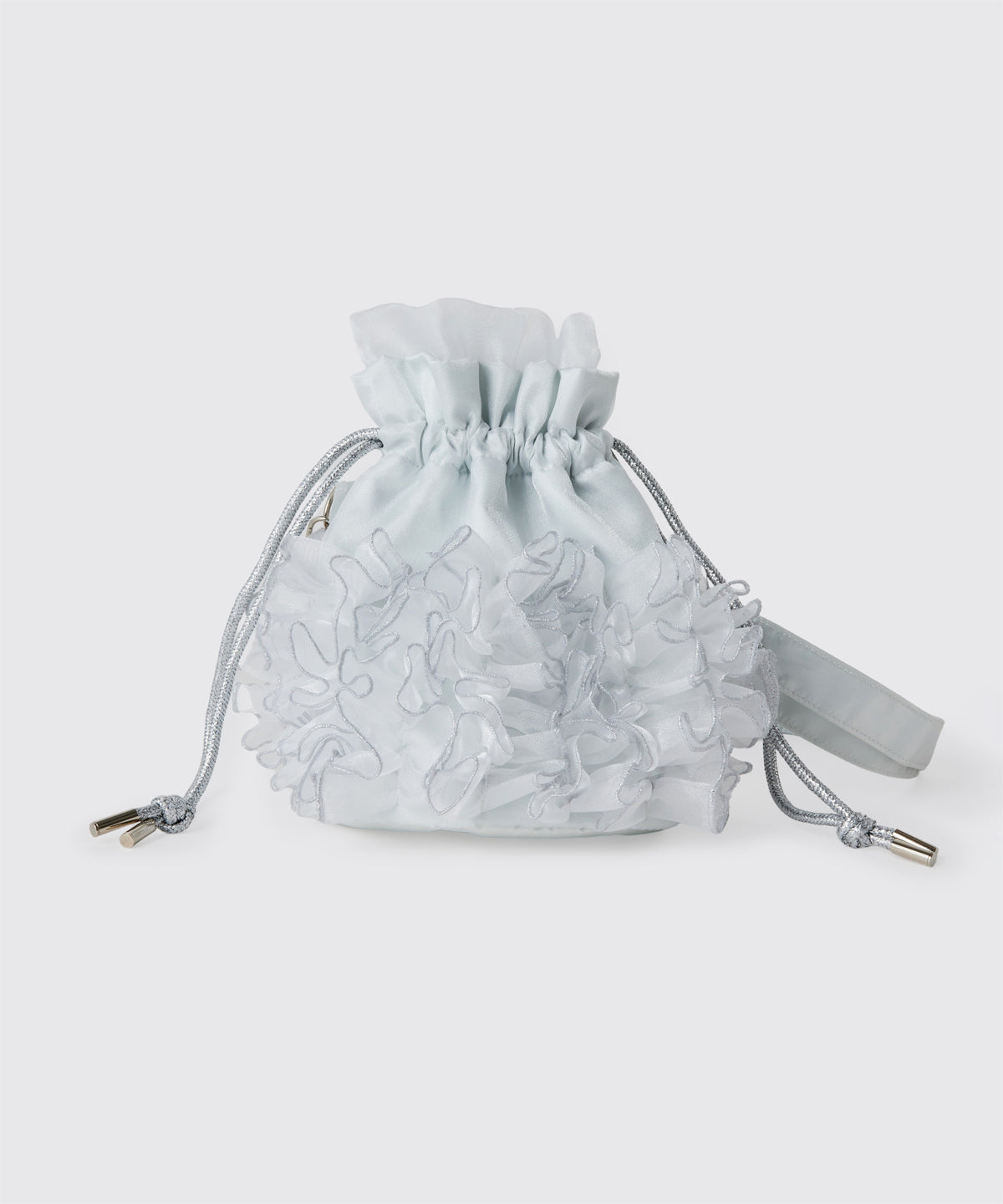 フリル巾着バッグWHITE AtOn50 Official Online Store