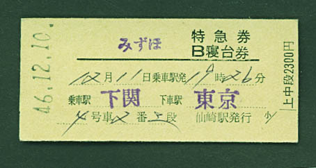 国鉄特急・急行・準急・指定席券