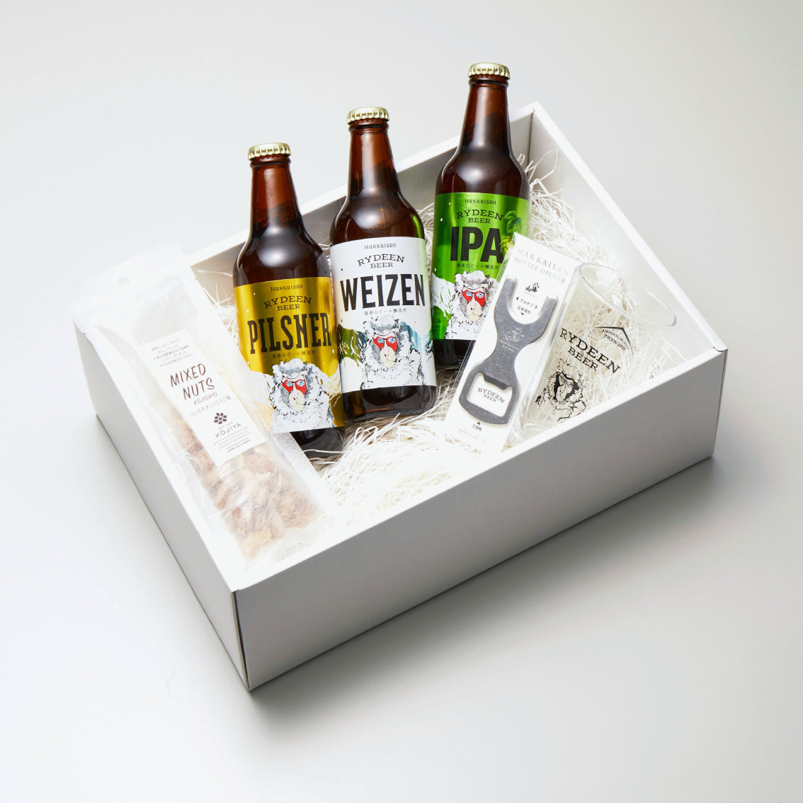 プレゼントに】ライディーンビール3本とグラス＆オープナー付き乾杯セット