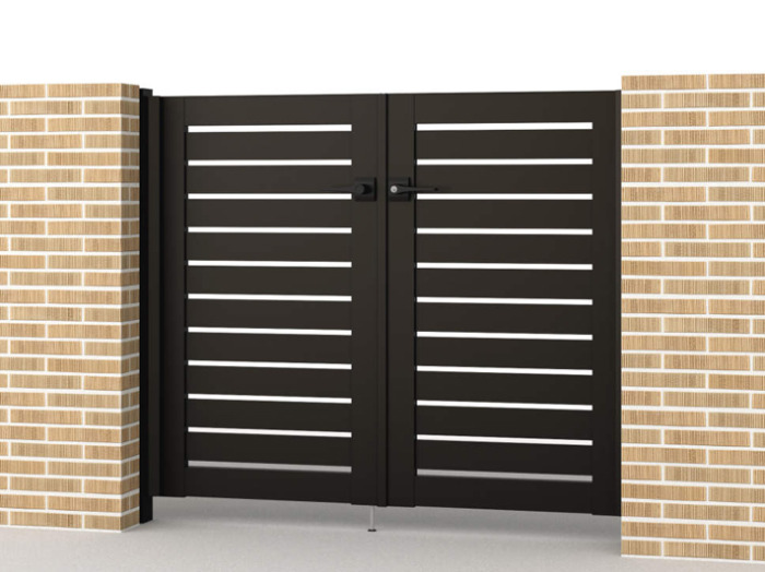 正規】三協アルミレジリア Y3型 横板格子両開き 車庫前ゲートを値引40