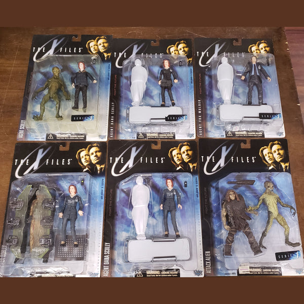Set of 6 X-Files Action Figures Series 1 Agent Fox Mulder Dana