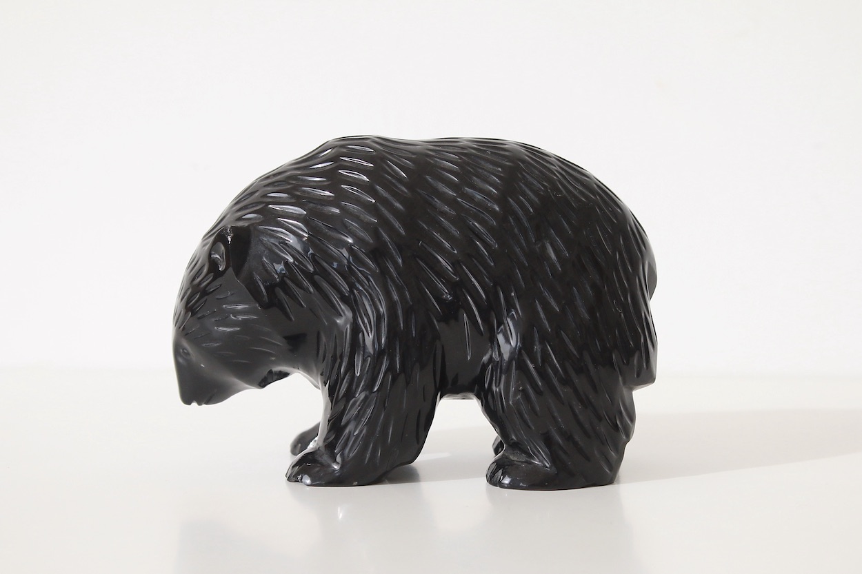 Obsidian Bear Sculpture 黒曜石 熊 彫刻 スカルプチャー | FEM TRE NOLL