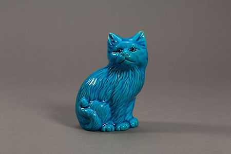孔雀蓝釉猫民国_观复博物馆