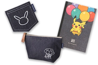 デニムポーチ・コースター・ノート｜そらとぶピカチュウプロジェクト