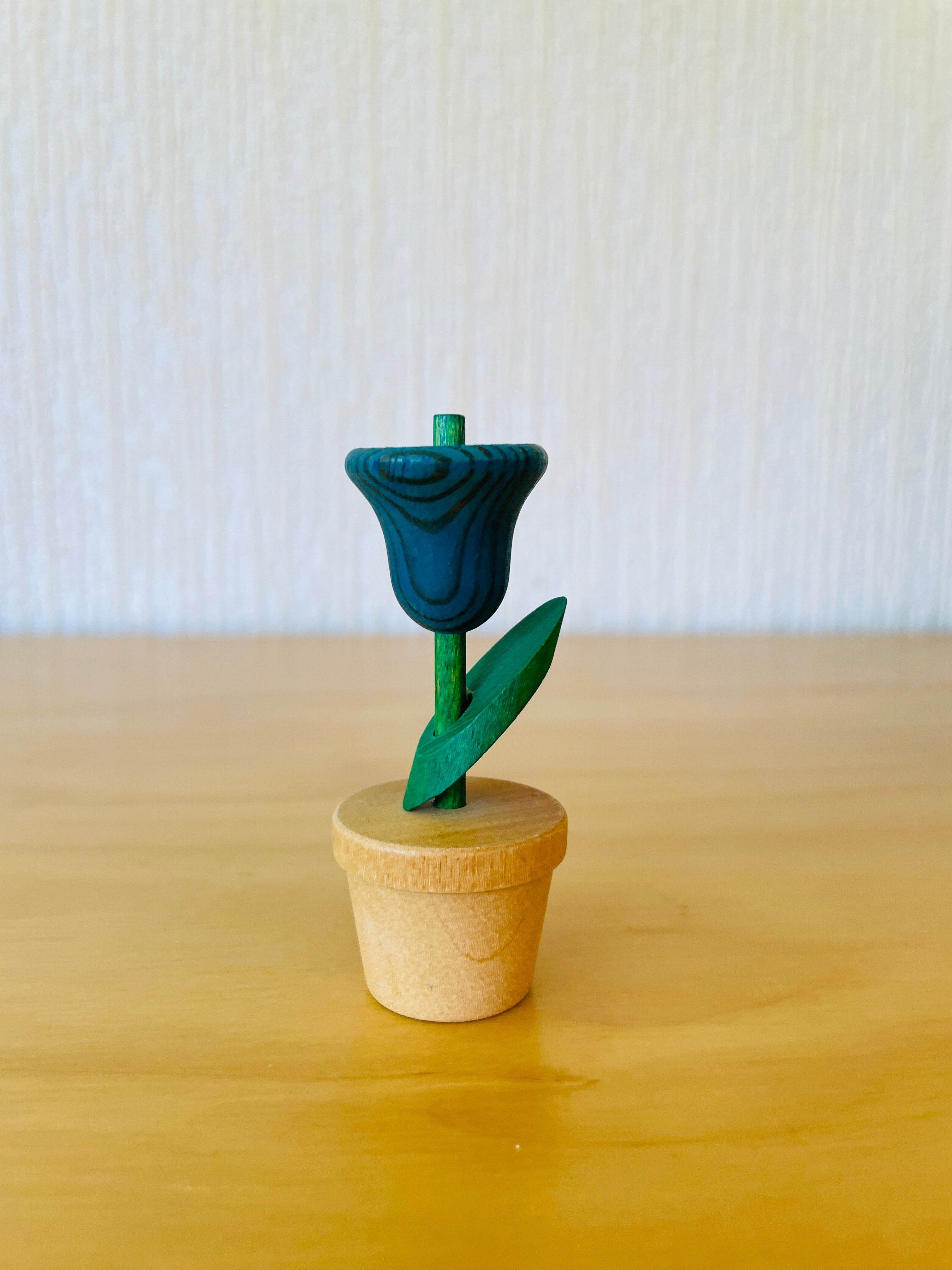 Aarikka/アーリッカ/チューリップのオブジェ/木製/ブルーxナチュラル