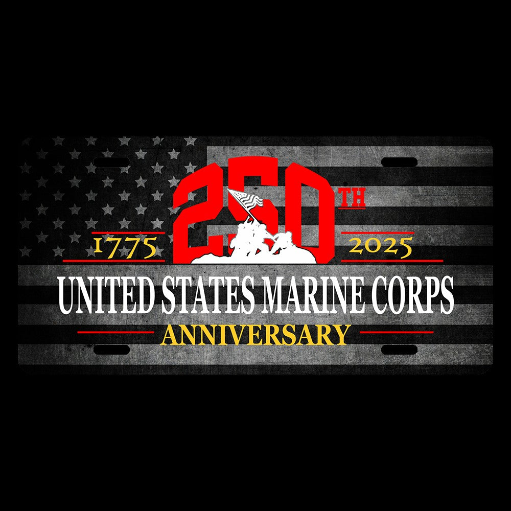 US Marine Corps 250th Anniversary License Plate – Honor Country