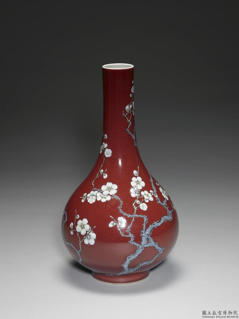 清乾隆七年磁胎洋彩霽紅梅花膽瓶(3361260)