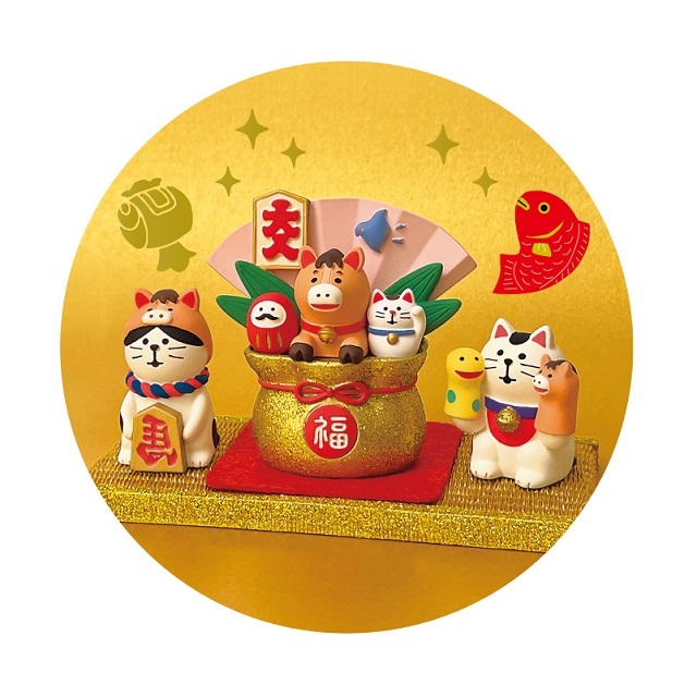 concombre（コンコンブル） 2026福馬 陶器の干支飾り 馬だるま