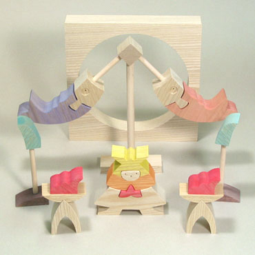 小黒三郎 組み木 五月人形 円武者とかがり火 木のおもちゃ専門店