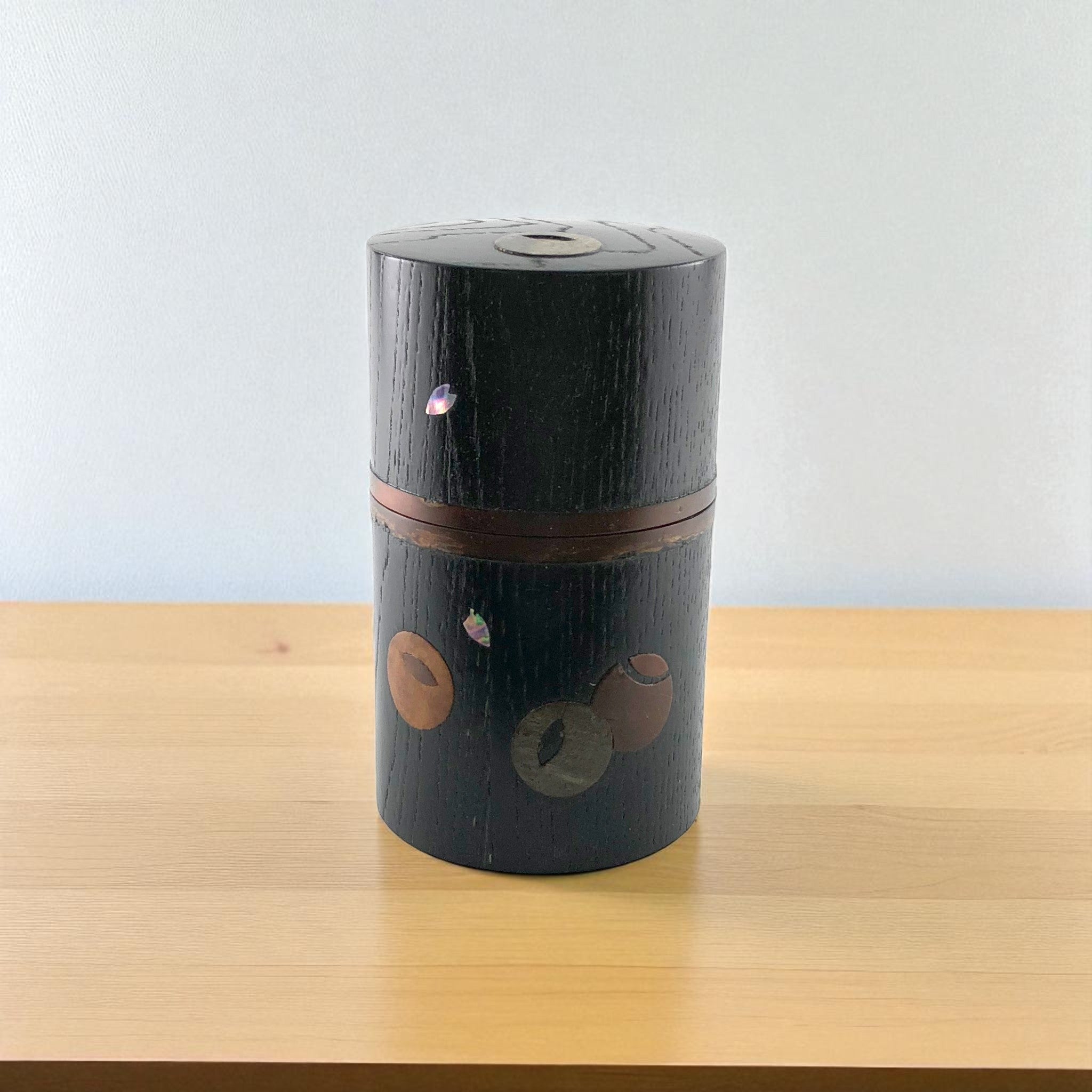 樺細工 茶筒 | ツボツボ茶入 | 黒 | 角館伝四郎