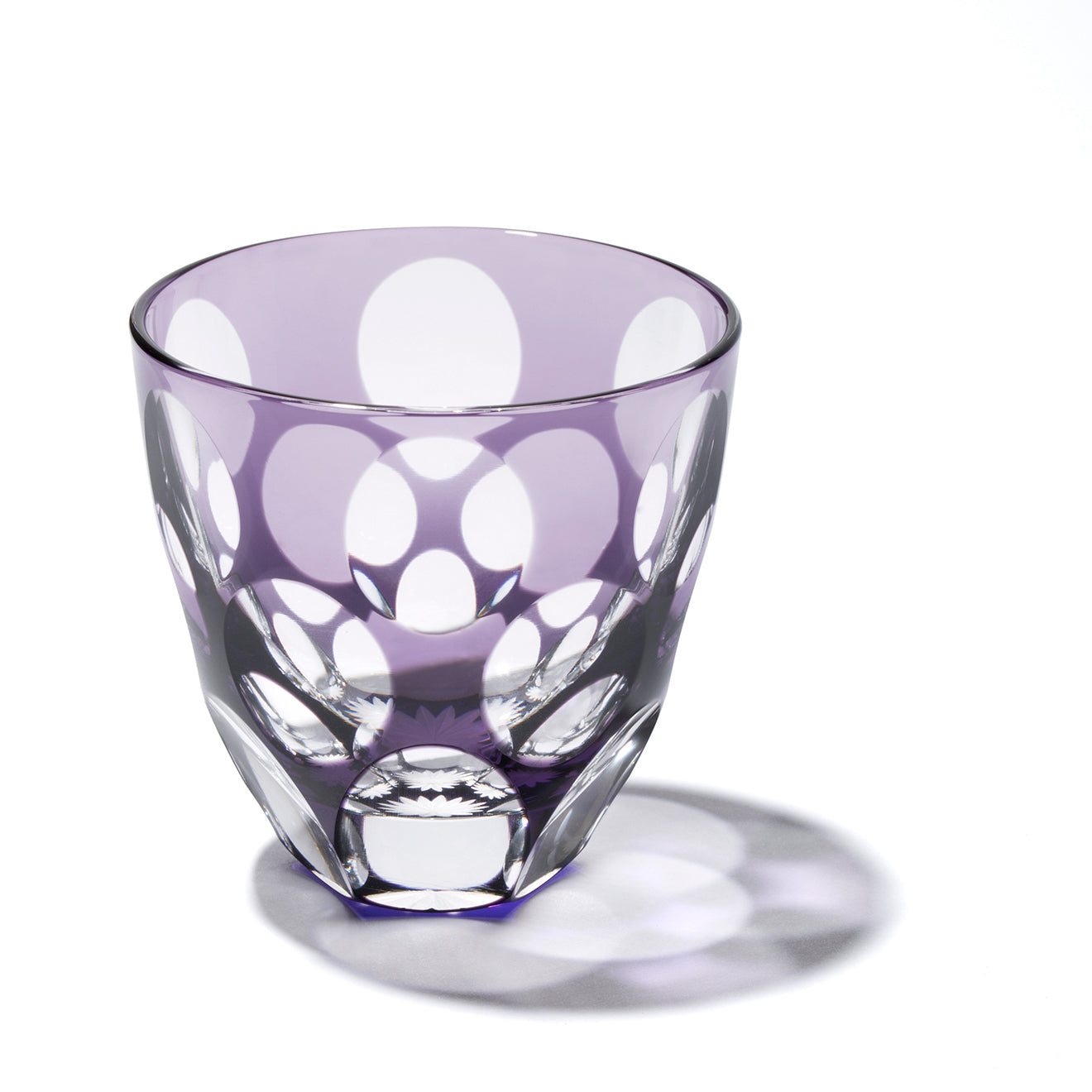 江戸切子 ぐい呑み｜水玉万華鏡｜紫｜山田硝子