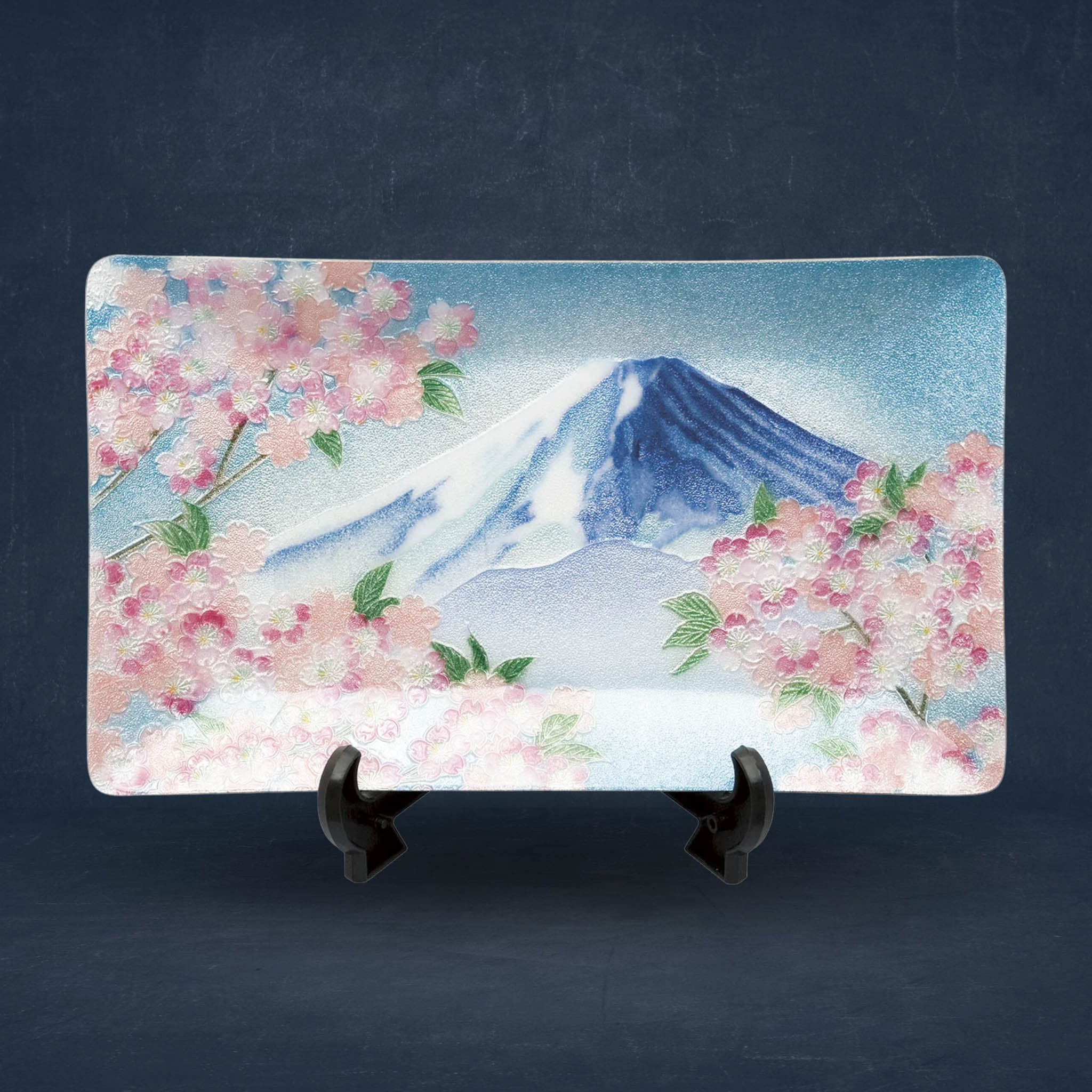 七宝焼き | 飾皿 | 富士桜 18x30