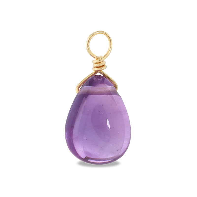 天然石 めがね留めチャーム プレーン平シズク アメジスト(天然) – 貴和