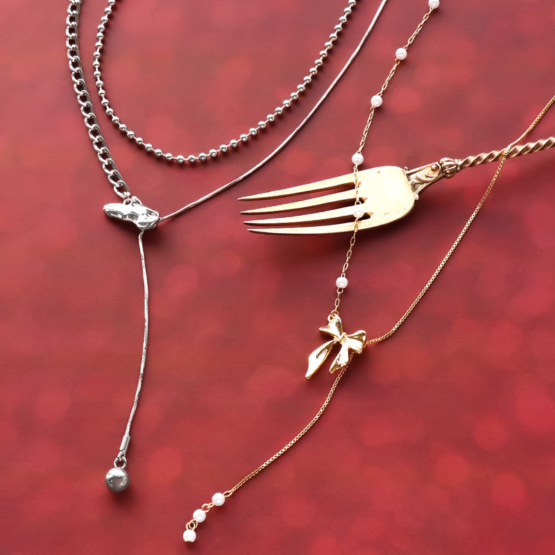 レシピNo.KR1101 スライドボール付パーツのネックレス2種 – 貴和製作所