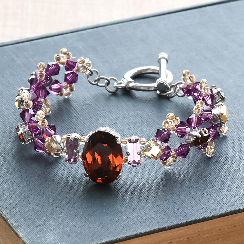 レシピNo.KR1286 貴和クリスタルのビーズ編みブレスレット – 貴和