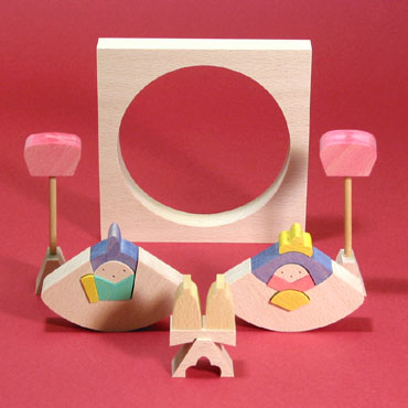 小黒三郎 組み木のひな人形 円びな（小） 木のおもちゃ専門店 こどもの木