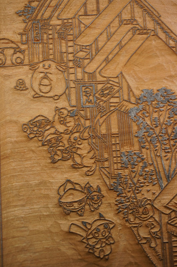 □ ポケモンが木版画になって登場します。