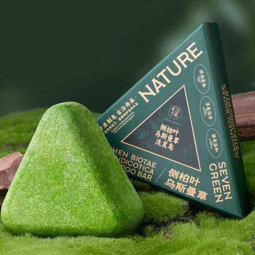 Seven Green Shampoo Bar | Nature Triangle Hair Care 120g – Pinky