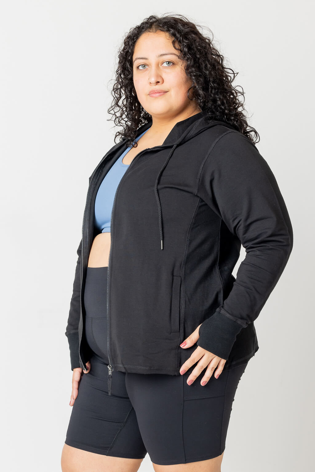 Plus Size Zip Up Thumbhole Hoodie | Superfit Hero