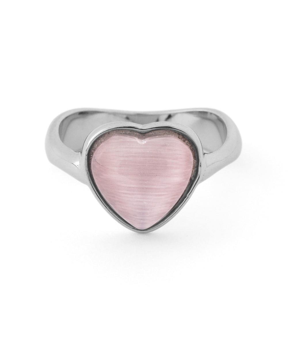 ANEMONE】【ステンレス】ハートストーンリング｜アネモネ・シエナロゼ