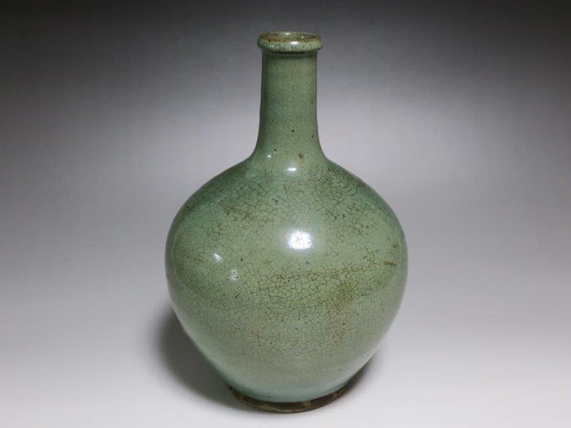 仙遊洞 大堀相馬焼 緑釉 徳利