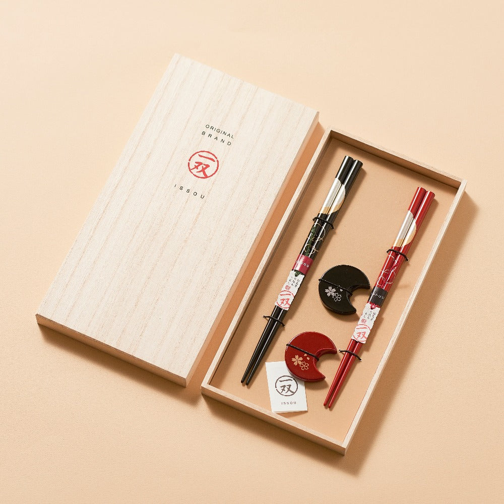 一双】宵待月&箸置華桜｜お箸のイシダ【公式】オンラインショップ