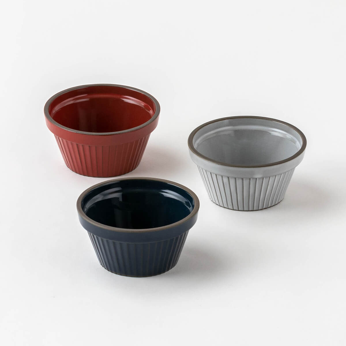 フレンチグリル スタックココット 3個セット グラタン レッド/ホワイト