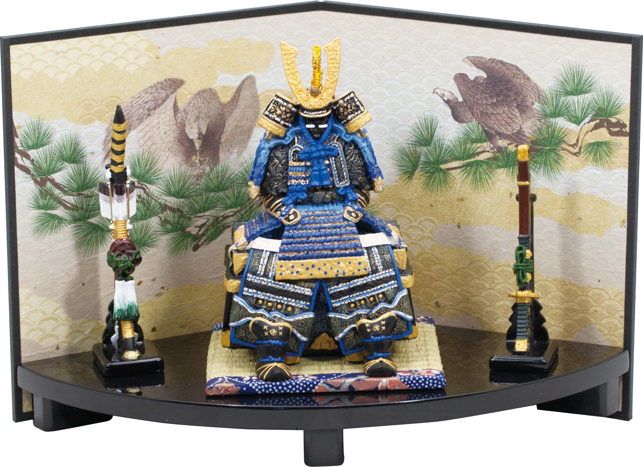 鎧大紺 弓太刀付扇台飾り【丹青堂製】 商品詳細 丹青堂｜書道用品