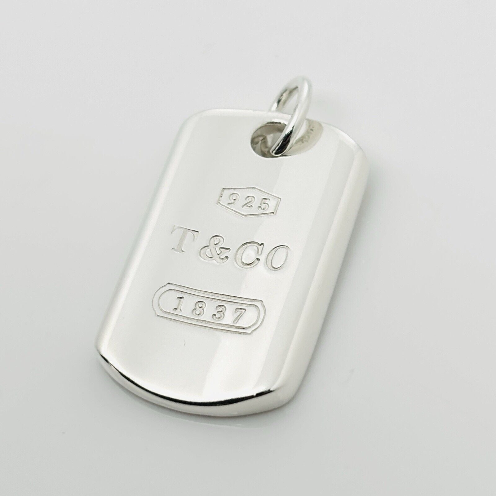 Tiffany & Co 1837 Dog ID Tag Pendant in Sterling Silver Mens