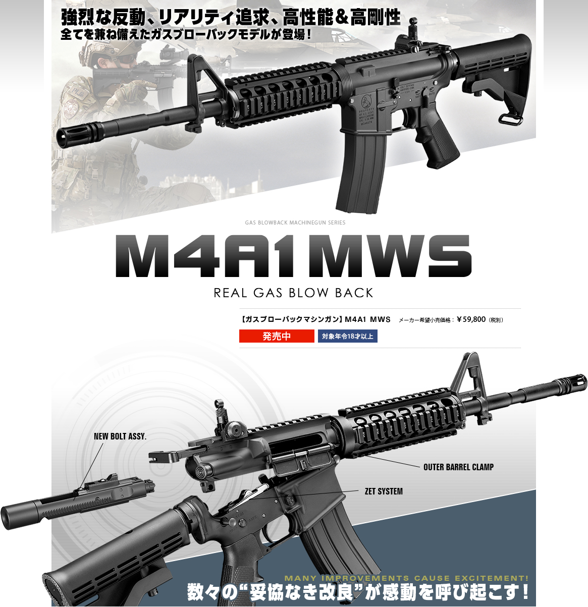 M4MWS - ガスブローバックマシンガン | 東京マルイ エアソフトガン情報