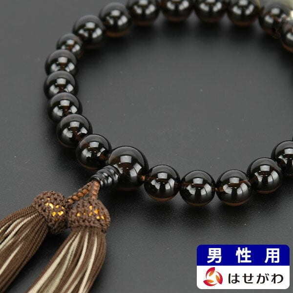 数珠 茶水晶 正絹頭付 22玉 煙茶・灰重ね | お仏壇のはせがわ公式通販