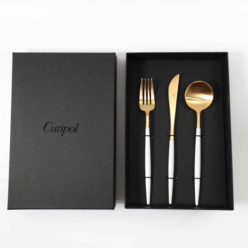 クチポール カトラリー GOA ディナー3本 ギフトセット ホワイト