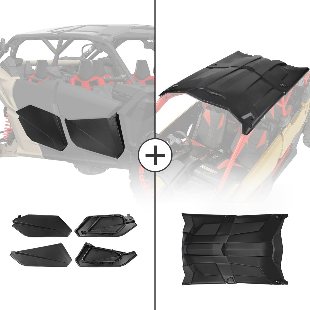 Can Am Maverick X3 Max Lower Doors Panels Kit & Hard Roof – Kemimoto