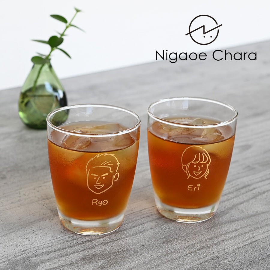 にがおえキャラ・ラッパタンブラー＊ペア似顔絵グラス（2個セット