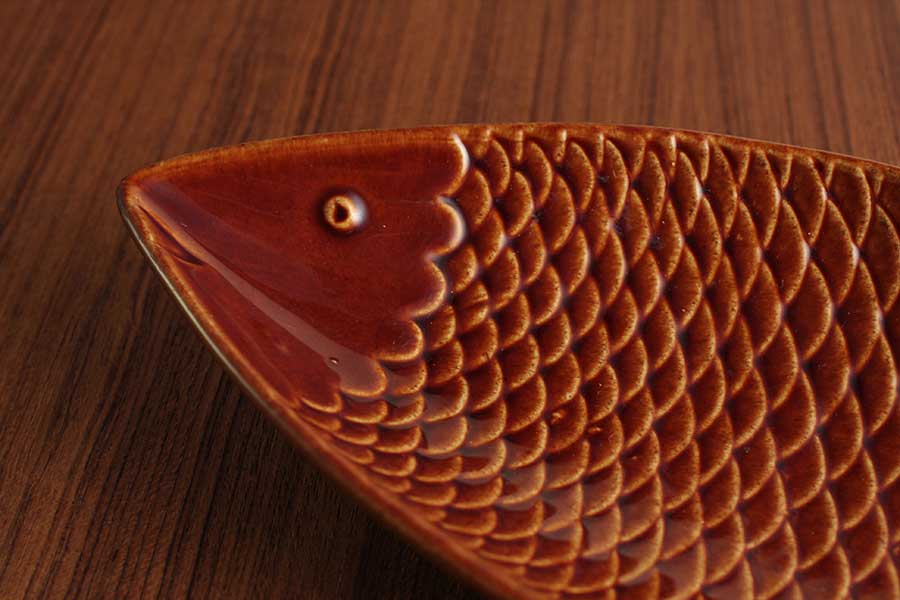 グスタフスベリ フィッシュプレート 茶色 / Gustavsberg Fish Plate