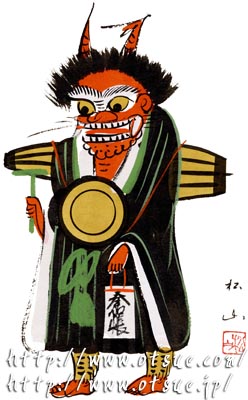 風刺画 鬼の寒念仏