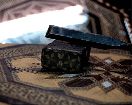 スペインの寄木細工『タラセア』のお盆 (Powerdio Club)