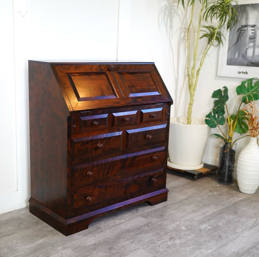 松本民芸家具 T型ライティングビューロー 文机 中古 本棚 古民家