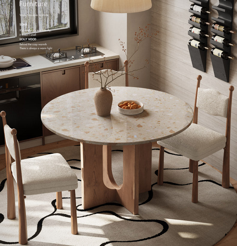 イタリア輸入テラゾー人造大理石 ラウンドテーブル koboos-020 fkb-7590