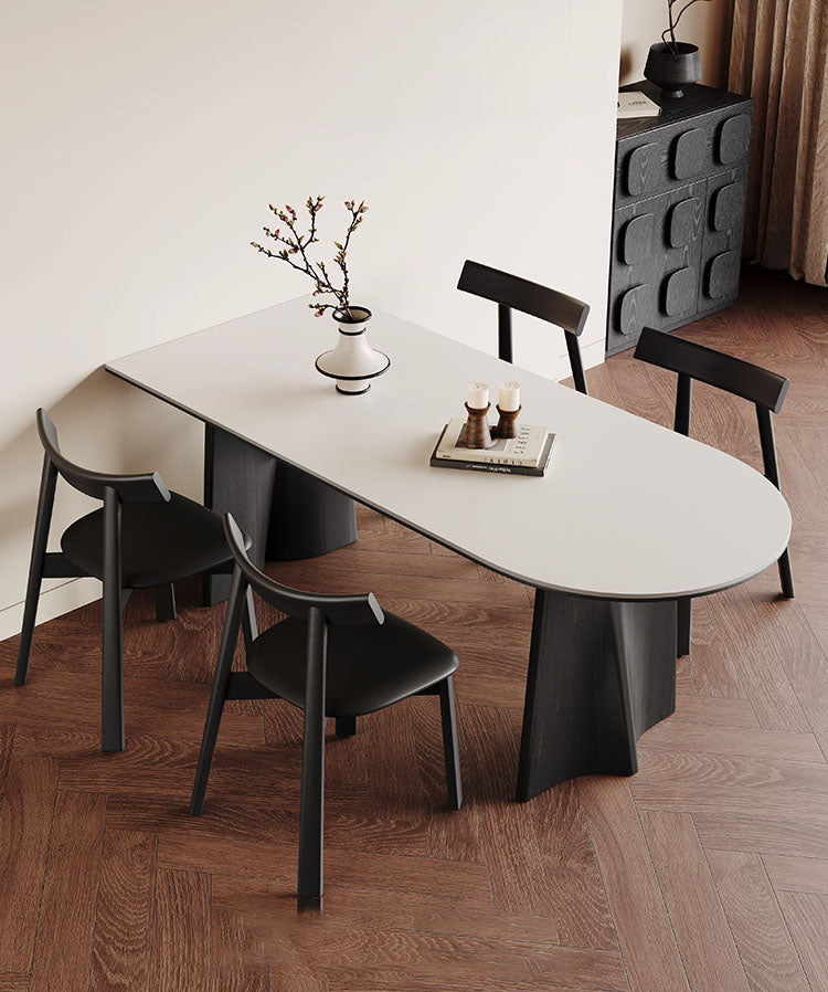 ダイニングテーブル 半楕円形テーブル 壁寄せスクエア＆ラウンド