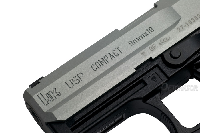 東京マルイUSP Compact 対応H&K USP Compactカスタムスライド-Matt Silver