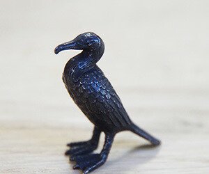 ミニチュア 添配 フィギュア 盆景 鵜 （ う ） 銅製 鳥 とり zengarden