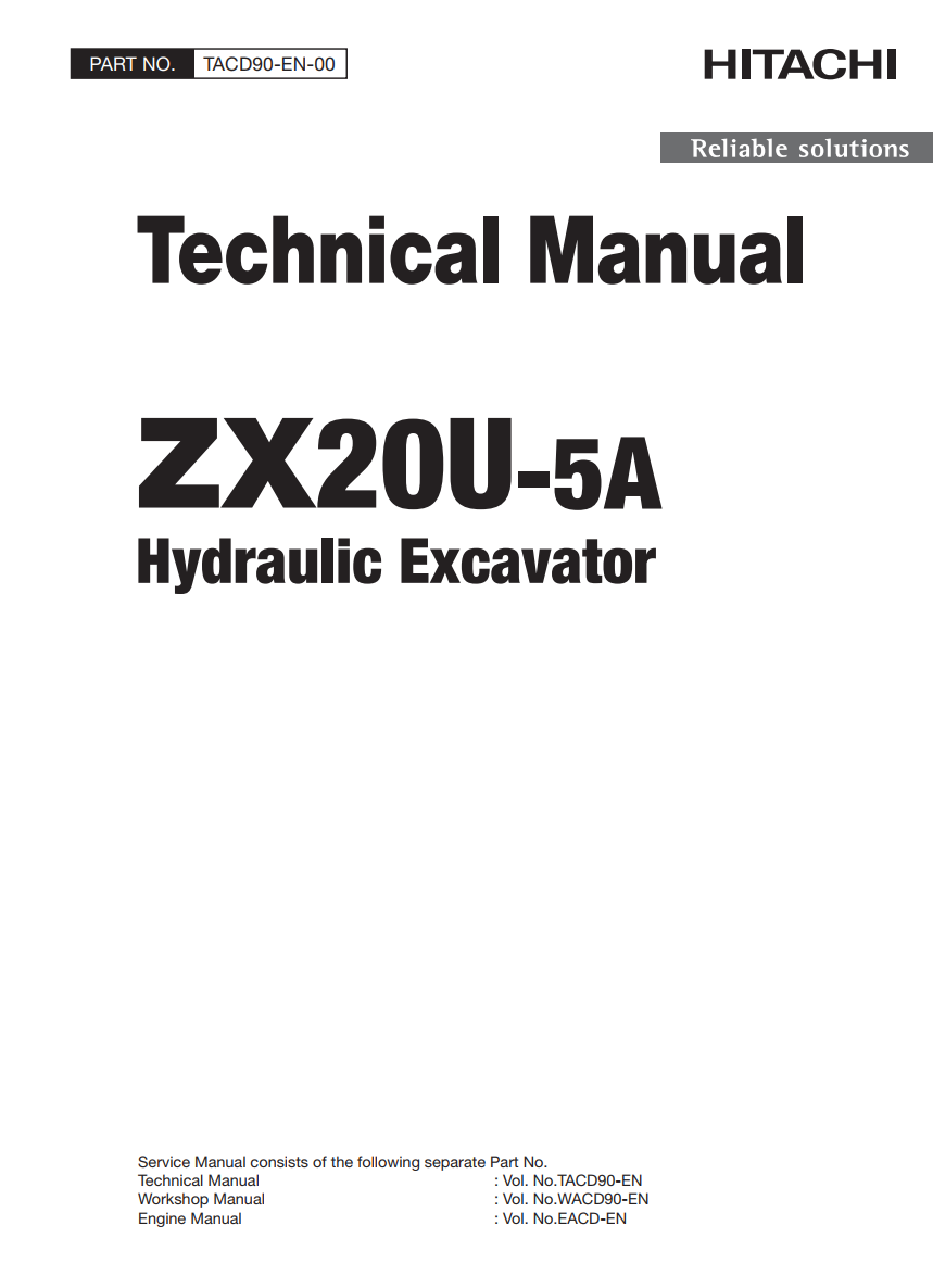 HITACHI ZX 20U -5A MINI EXCAVATOR WORKSHOP, TECHNICAL, PARTS, WIRING M