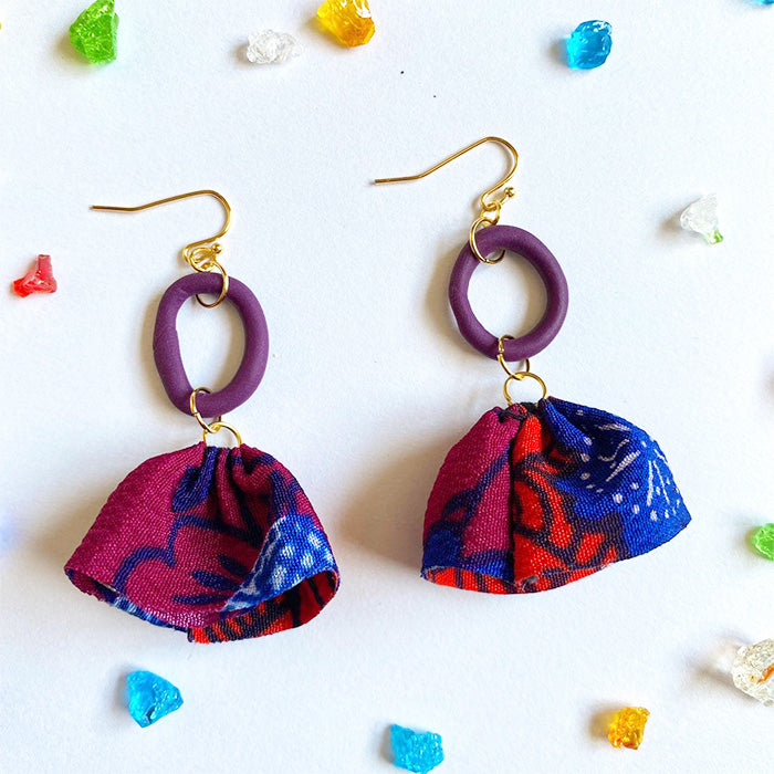 ピアス】てぃんさぐ ポリマークレイピアス 沖縄 紅型ピアス 粘土