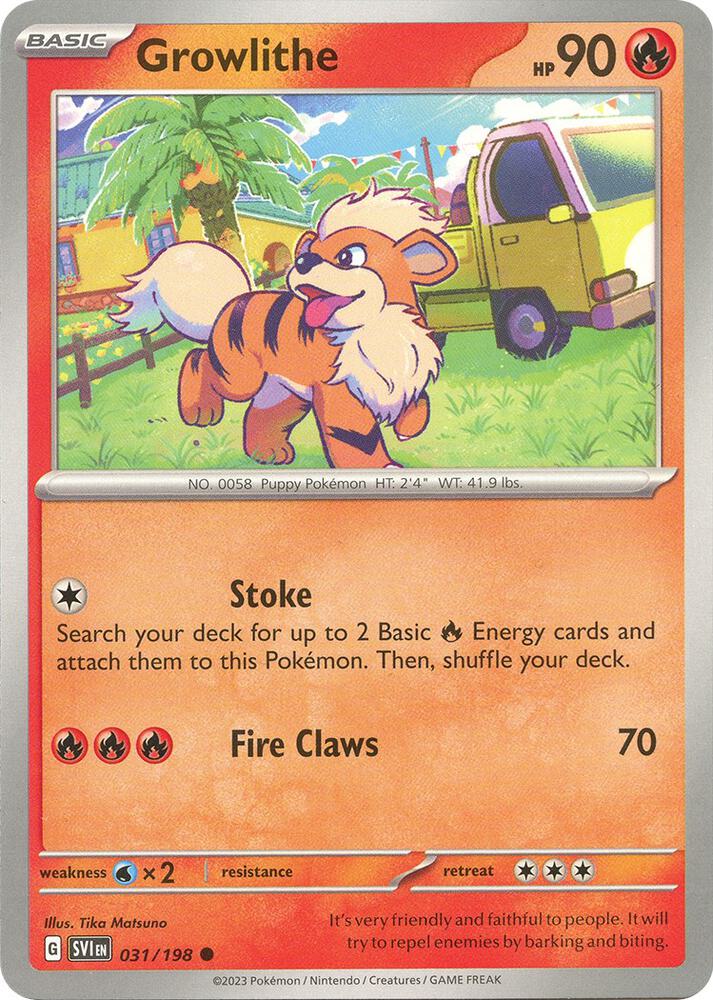 Growlithe - 031/198 - SV01: Scarlet & Violet Base Set - Pokemon