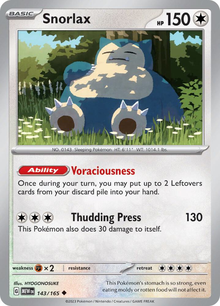 Snorlax - SV: Scarlet & Violet 151 - Pokemon - TCGplayer.com