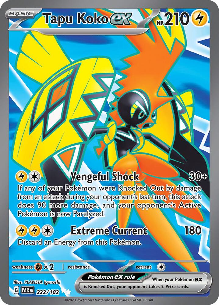 Tapu Koko ex - 222/182 - SV04: Paradox Rift - Pokemon - TCGplayer.com